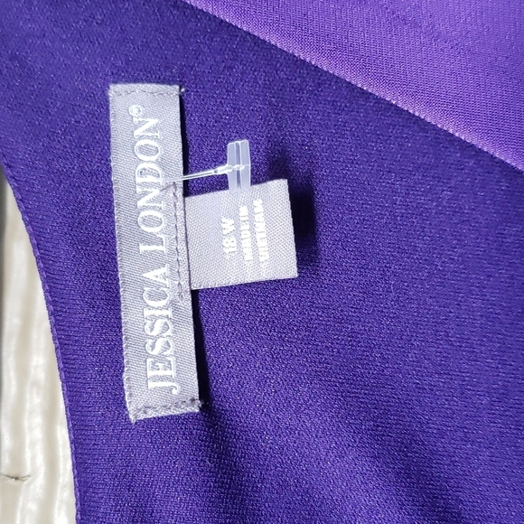 Jessica London Purple & Black Stretch Knit Colorblock Jumpsuit Size 18W - Picture 9 of 11